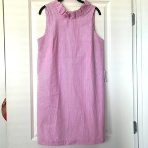 NWT Just Madras Seersucker Ruffle Neck Dress